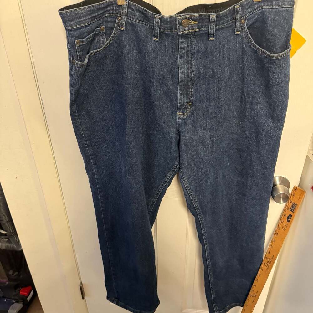 Wrangler Authentics Men's Comfort Flex Waistband Blue Denim Jeans Size 44x29